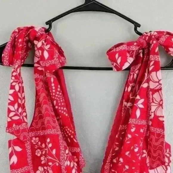 HOUSE OF HARLOW X REVOLE LINEN BLEND SHOULDER TIE ABOVE THE KNEE - Picture 4 of 4